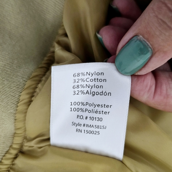 Emory Park bomber jacket size S Beige Gold Zip Front Coat Pockets - Picture 12 of 13
